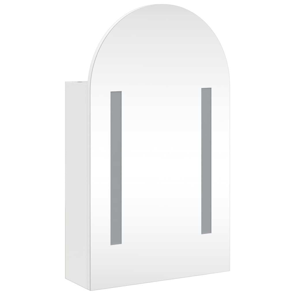 vidaXL Armoire de bain à miroir avec LED arquée blanc 42x13x70 cm