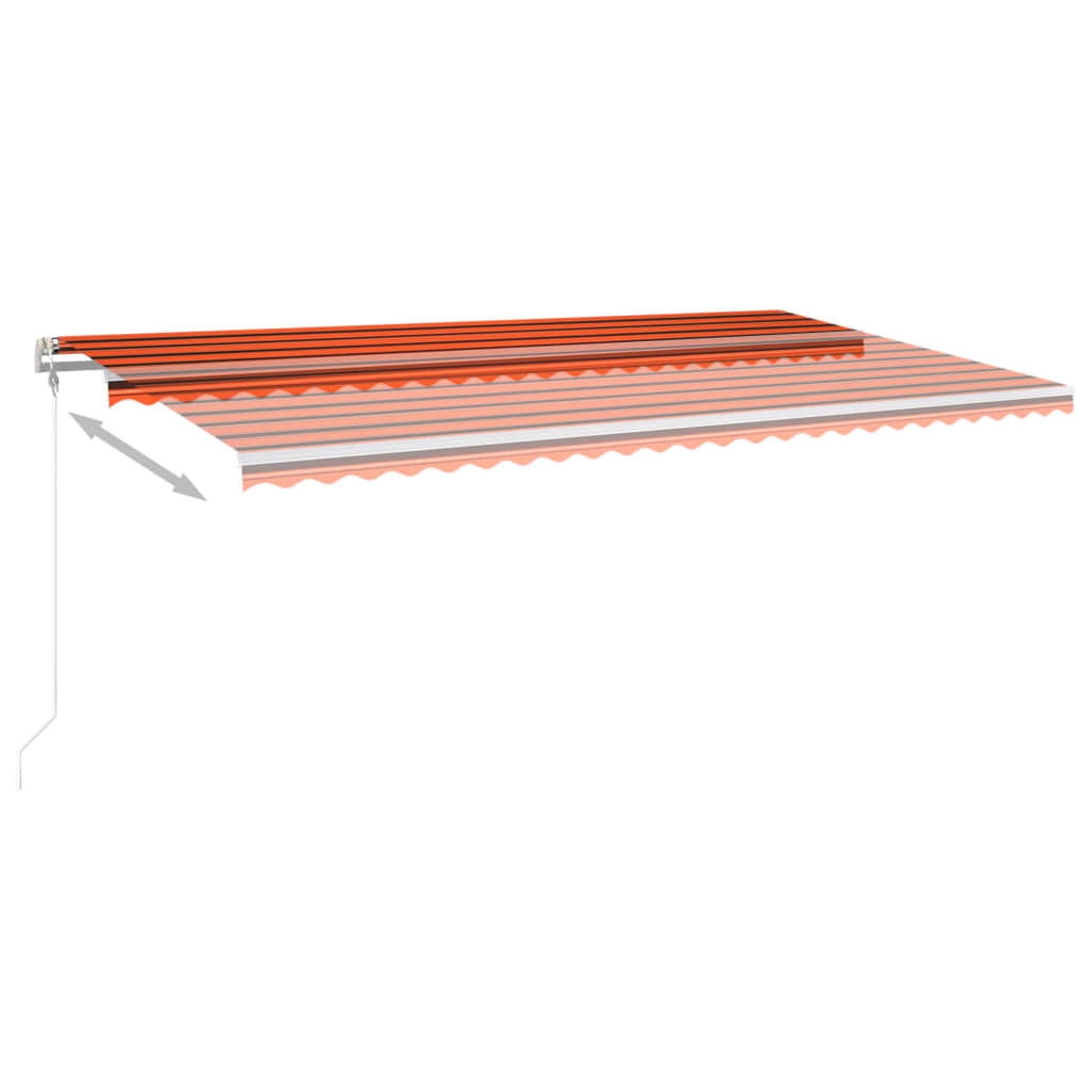 vidaXL Auvent manuel rétractable avec poteaux 6x3 m Orange et marron
