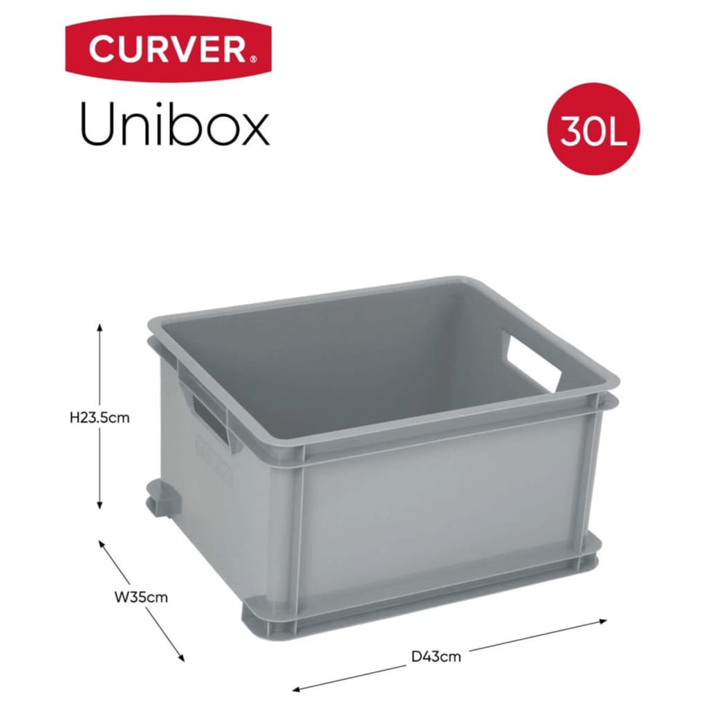 Curver Boîte de rangement Unibox L 30 L Gris