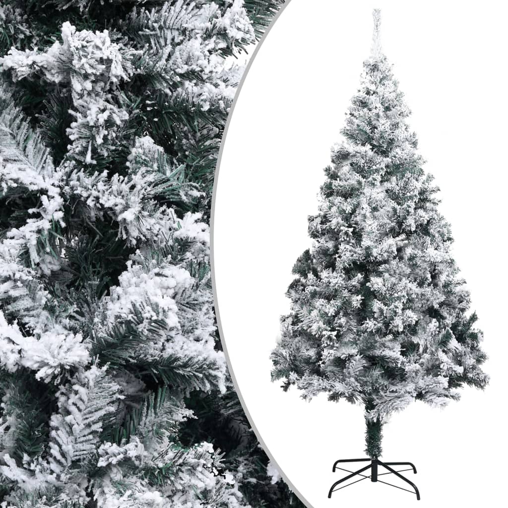 vidaXL Sapin de Noël artificiel LED et flocons de neige Vert 300 cm