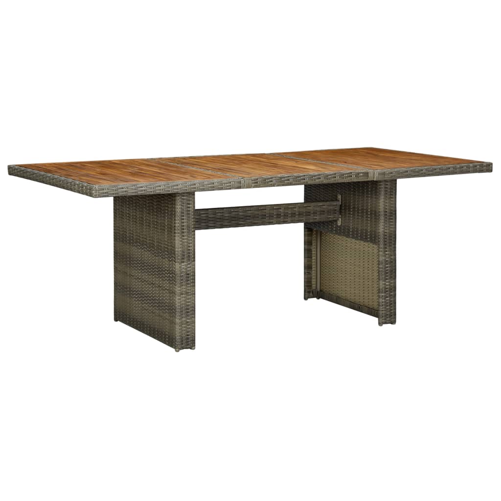 vidaXL Table de jardin Marron Résine tressée et bois d'acacia massif