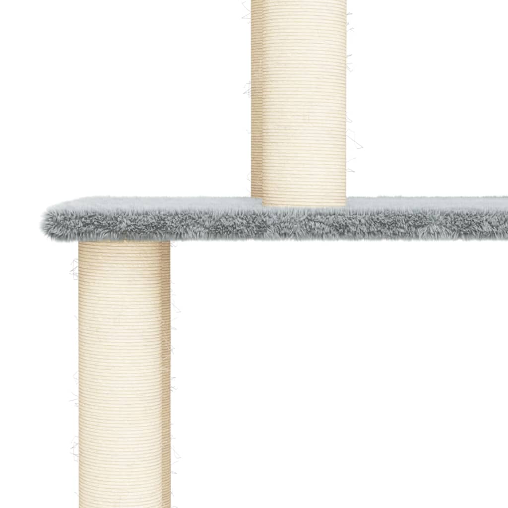 vidaXL Arbre à chat avec griffoirs en sisal gris clair 183 cm