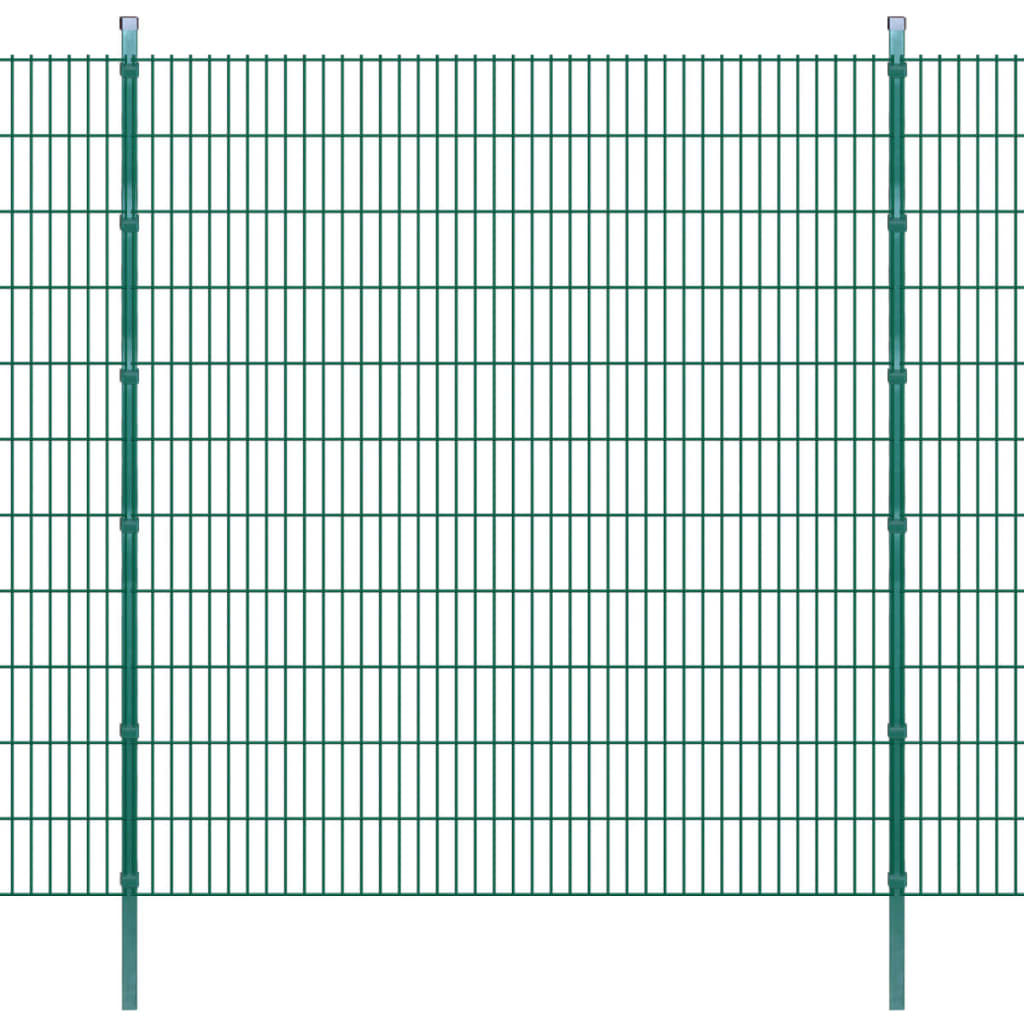 vidaXL Panneau de clôture 2D jardin avec poteaux 2008x2230mm 2m Vert