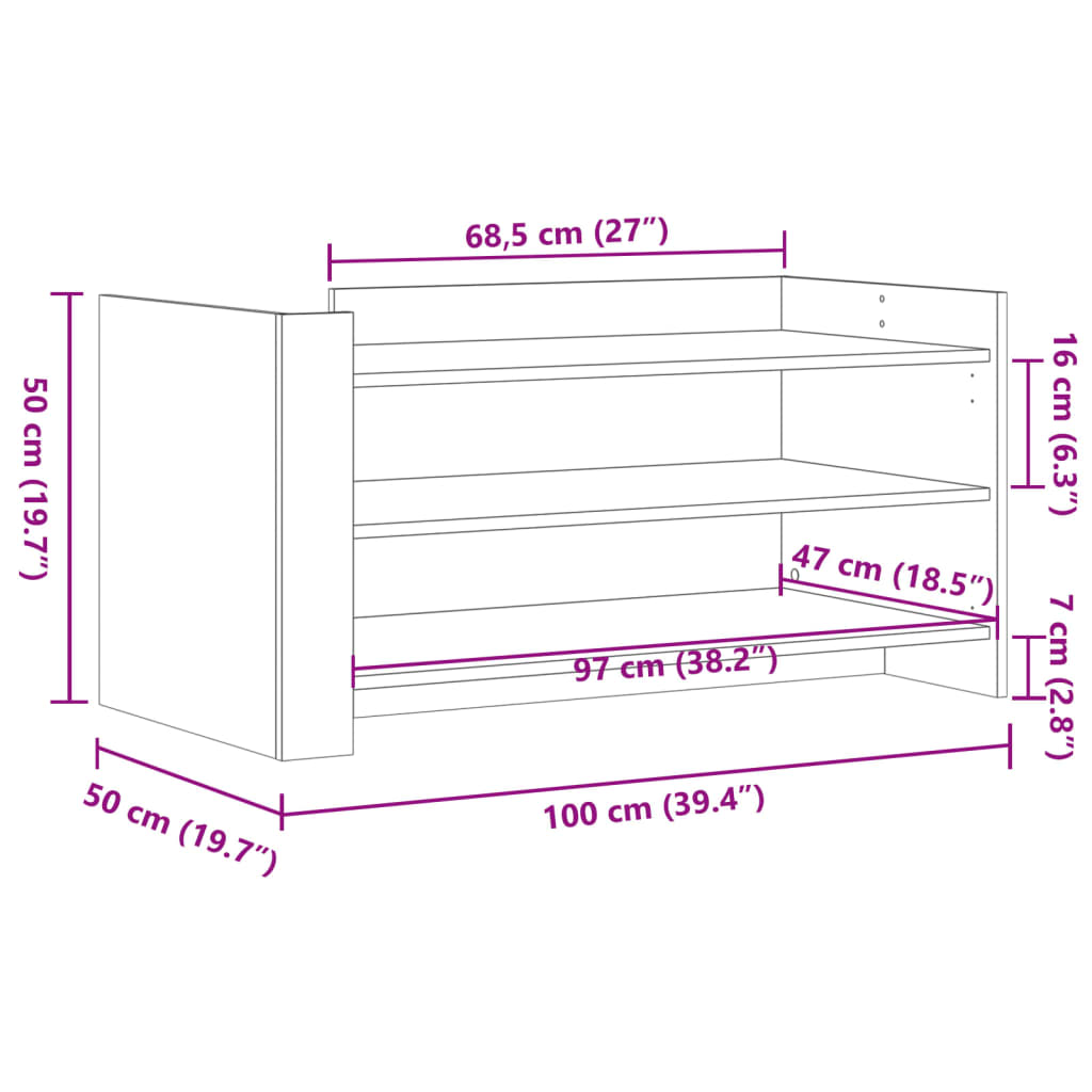 vidaXL Table basse blanc 100x50x50 cm bois d'ingénierie