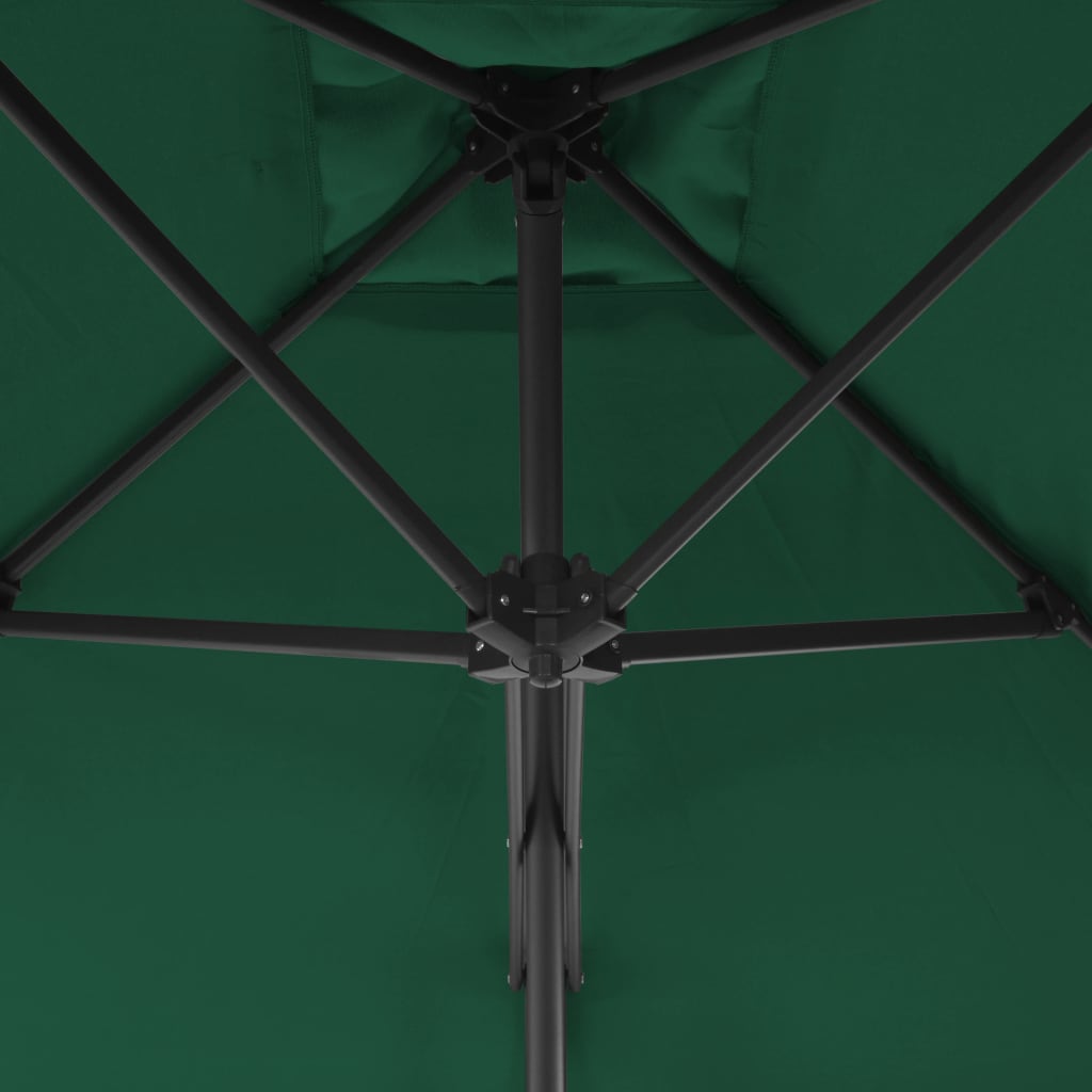vidaXL Parasol d'extérieur avec mât en acier 250 x 250 cm Vert