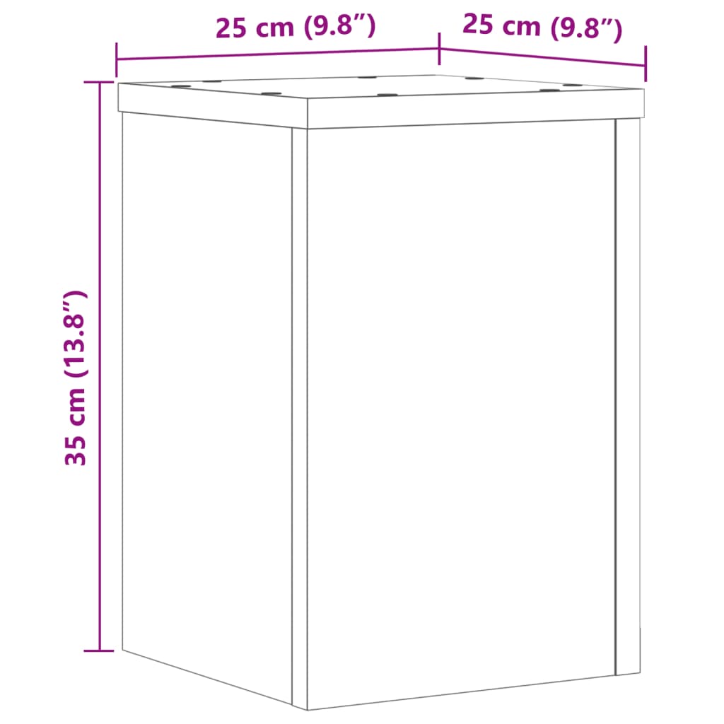 vidaXL Supports pour plantes 2 pcs chêne marron bois d'ingénierie
