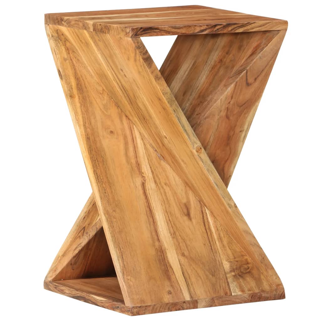 Table D'Appoint Acacia - Symbole Fleur De Vie - 30x30x23 Cm