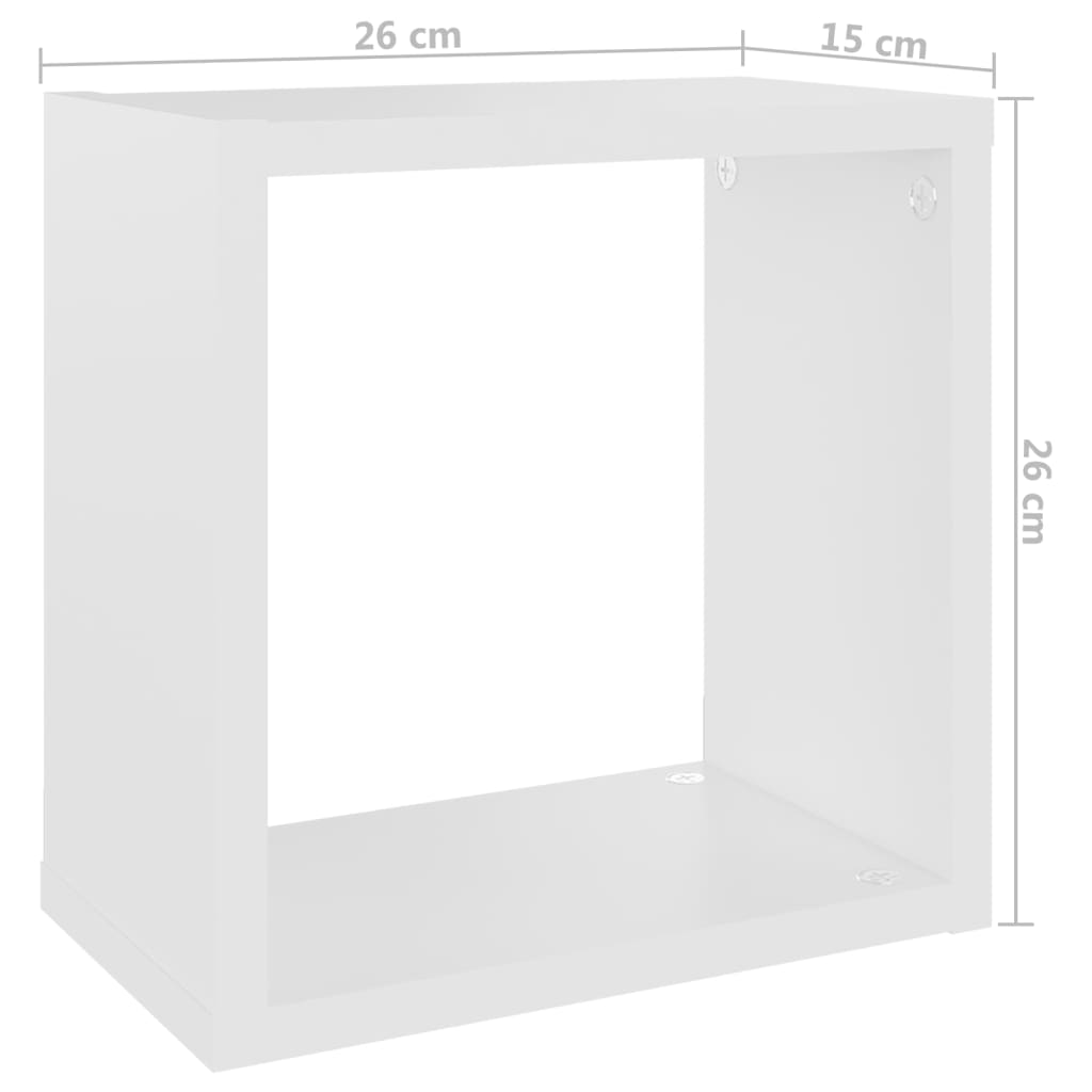 vidaXL Étagères cube murales 4 pcs Blanc et chêne sonoma 26x15x26 cm