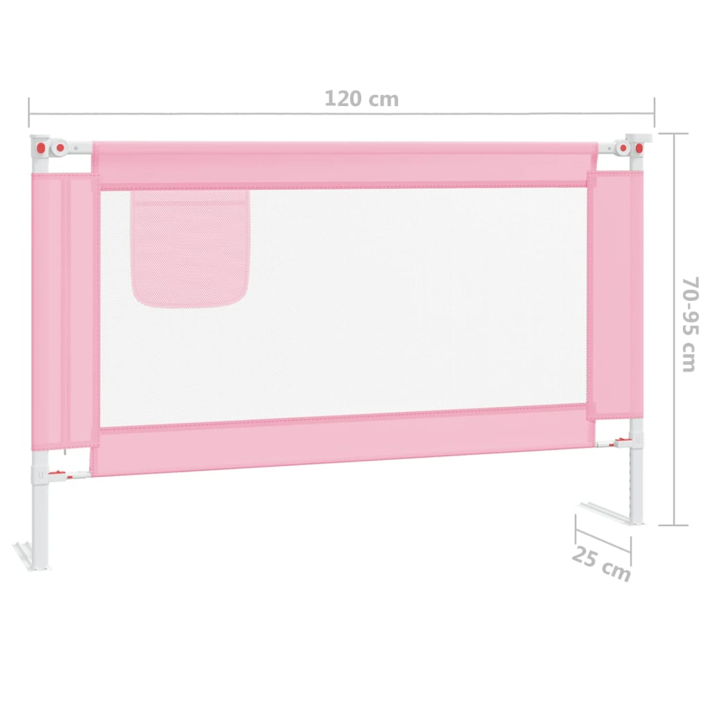 vidaXL Barrière de sécurité de lit d'enfant Rose 120x25 cm Tissu