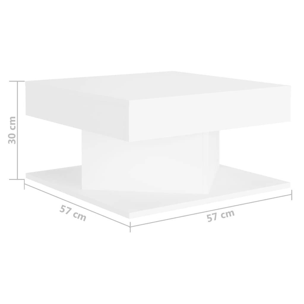 vidaXL Table basse Blanc 57x57x30 cm Aggloméré