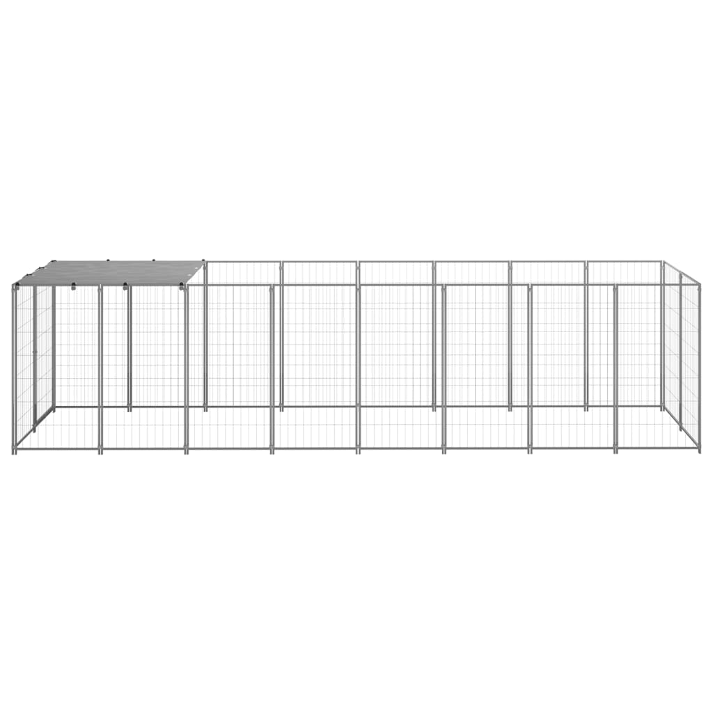 vidaXL Chenil Argenté 4,84 m² Acier