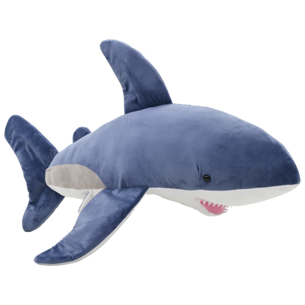 vidaXL Requin en peluche Bleu et blanc