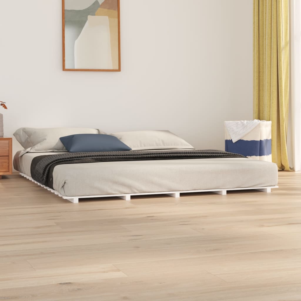 vidaXL Cadre de lit blanc 180x200 cm bois de pin massif