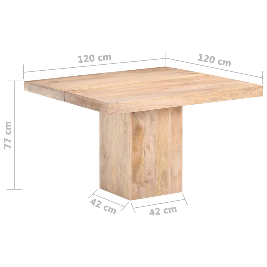 vidaXL Table de salle à manger 120x120x77 cm Bois de manguier massif