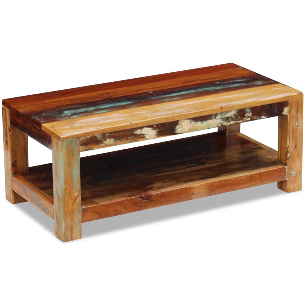 vidaXL Table basse Bois de récupération massif 90 x 45 x 35 cm