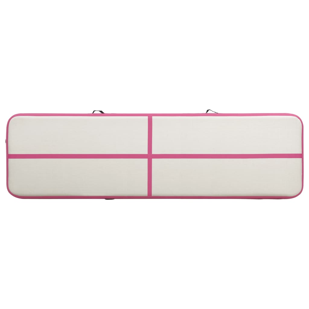 vidaXL Tapis gonflable de gymnastique avec pompe 800x100x20cm PVC Rose