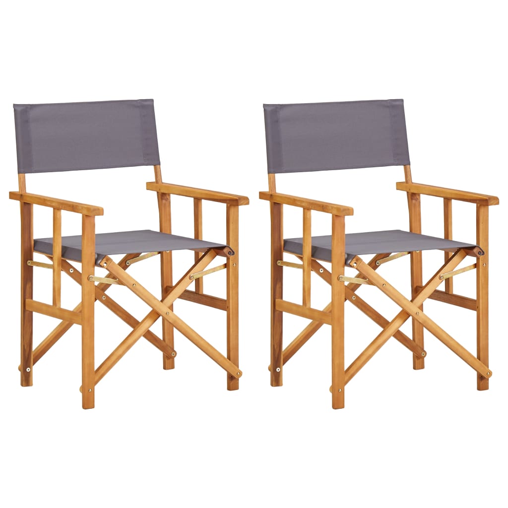 vidaXL Chaises de metteur en scène 2 pcs Bois massif d'acacia