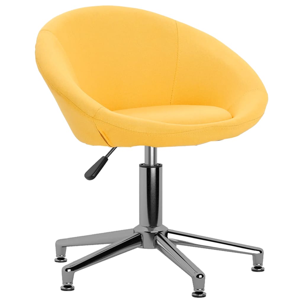 vidaXL Chaise pivotante de bureau Jaune Tissu