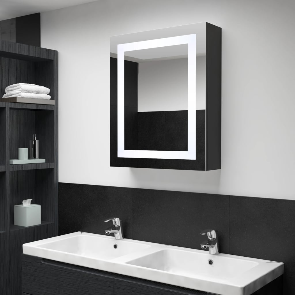vidaXL Armoire de salle de bain à miroir LED 50x13x70 cm