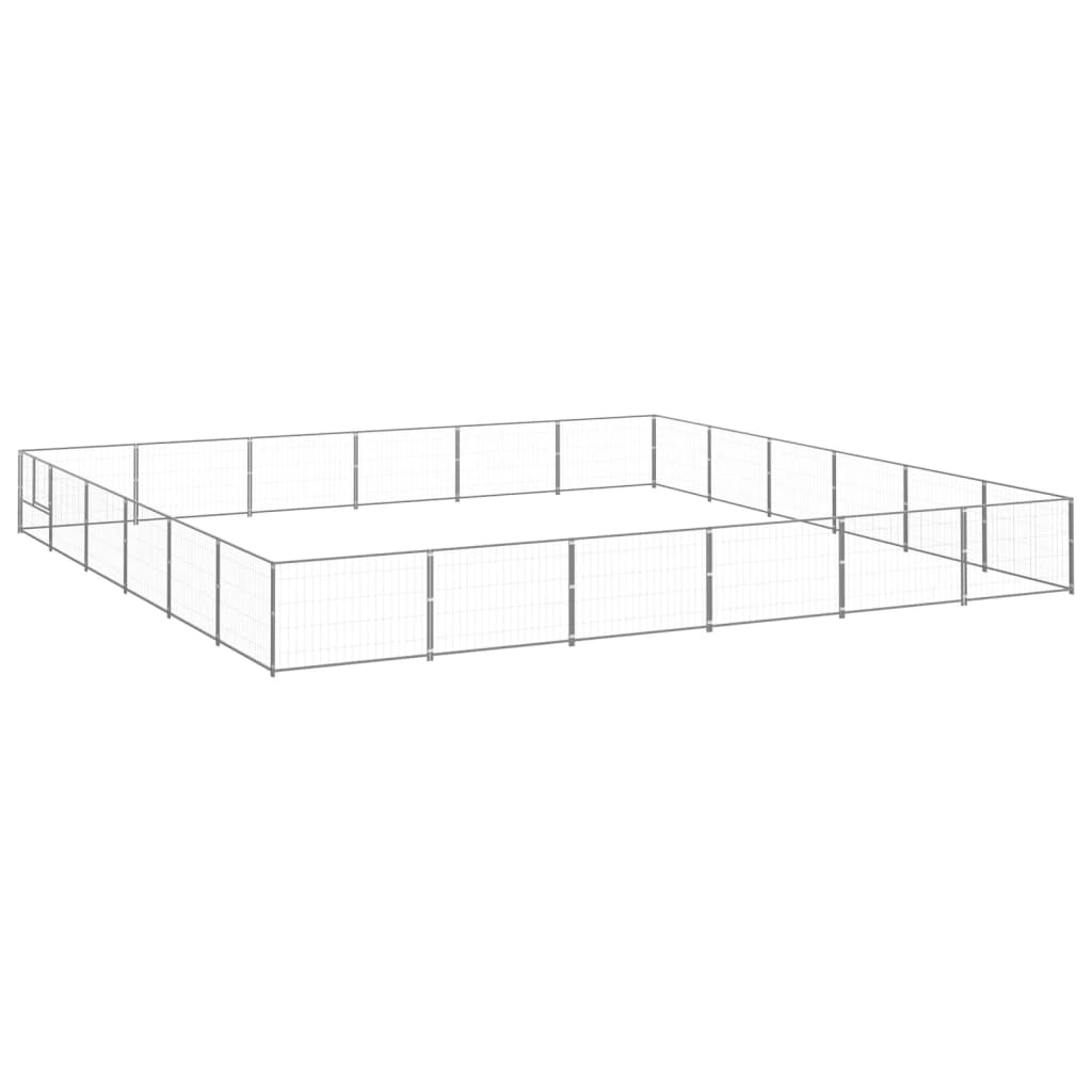vidaXL Chenil Argenté 36 m² Acier