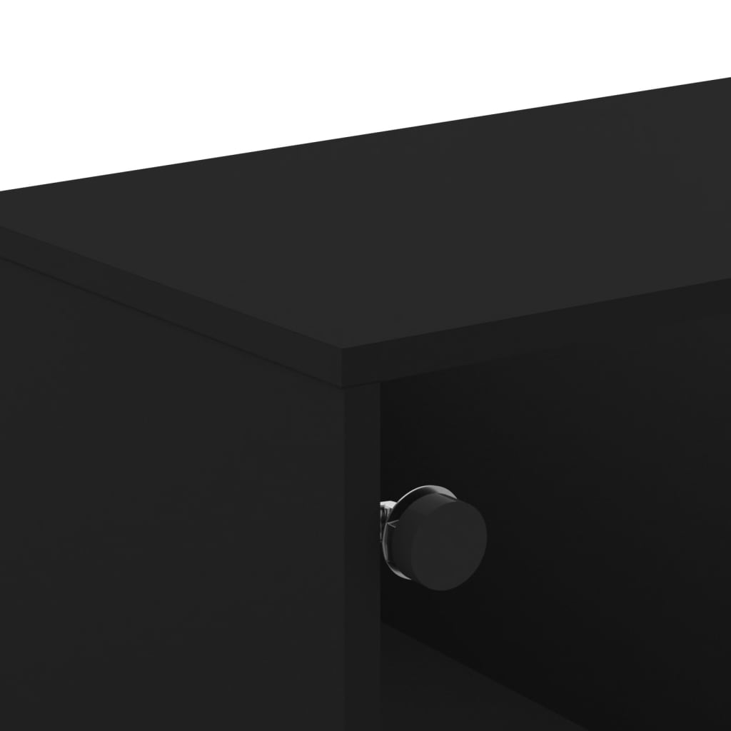 vidaXL Meuble TV avec portes en verre noir 102x37x50 cm