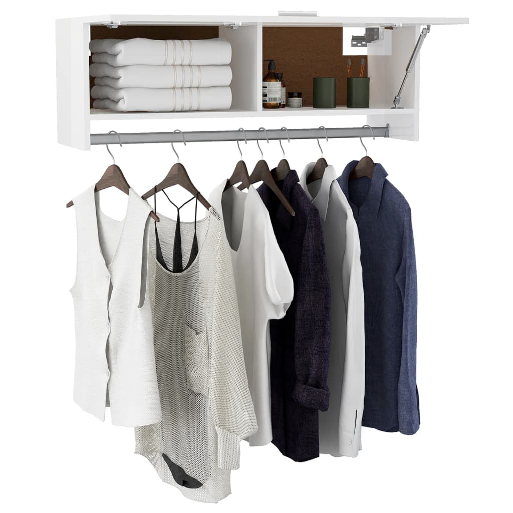 vidaXL Garde-robe Blanc brillant 100x32,5x35 cm Aggloméré