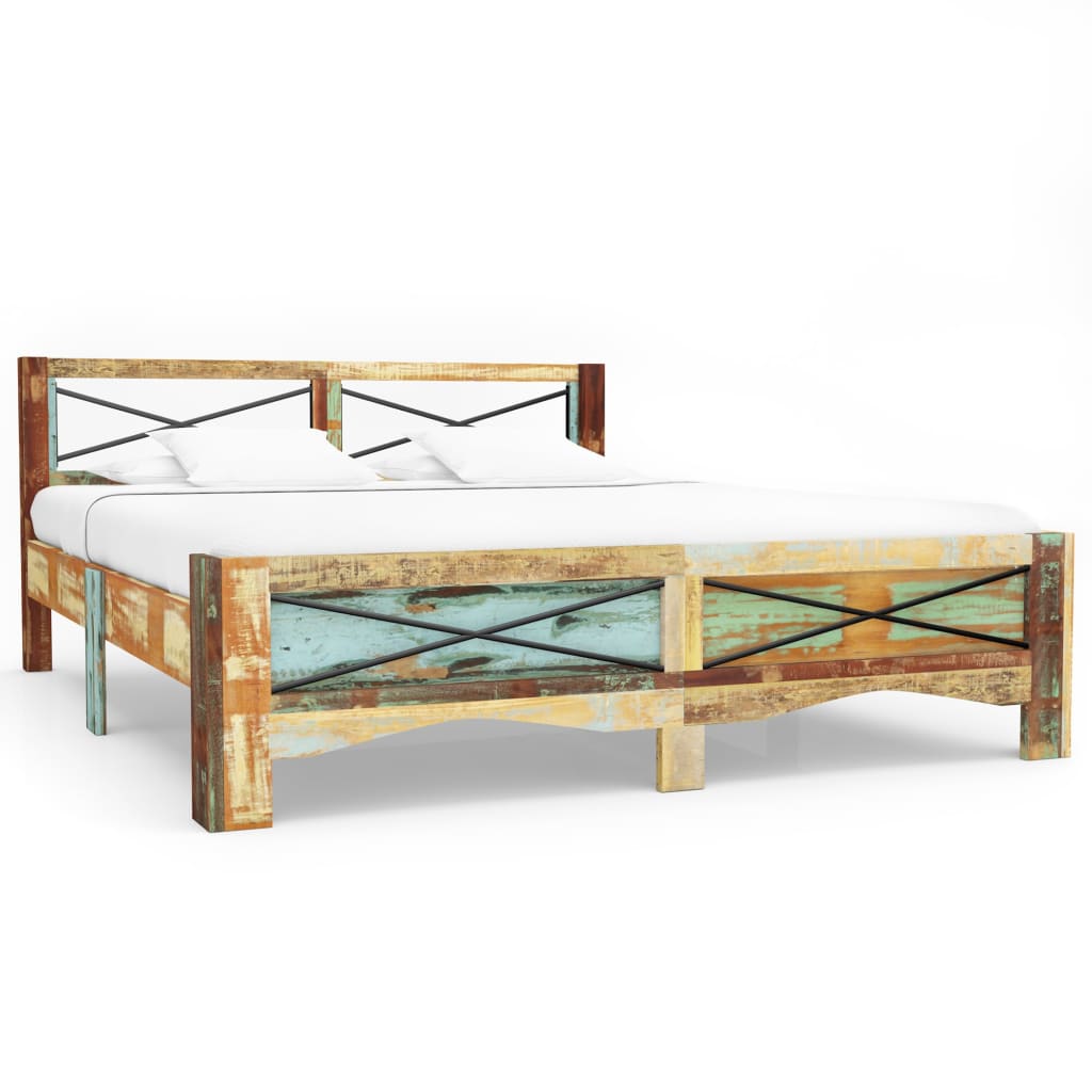 vidaXL Cadre de lit bois de récupération massif 160x200 cm