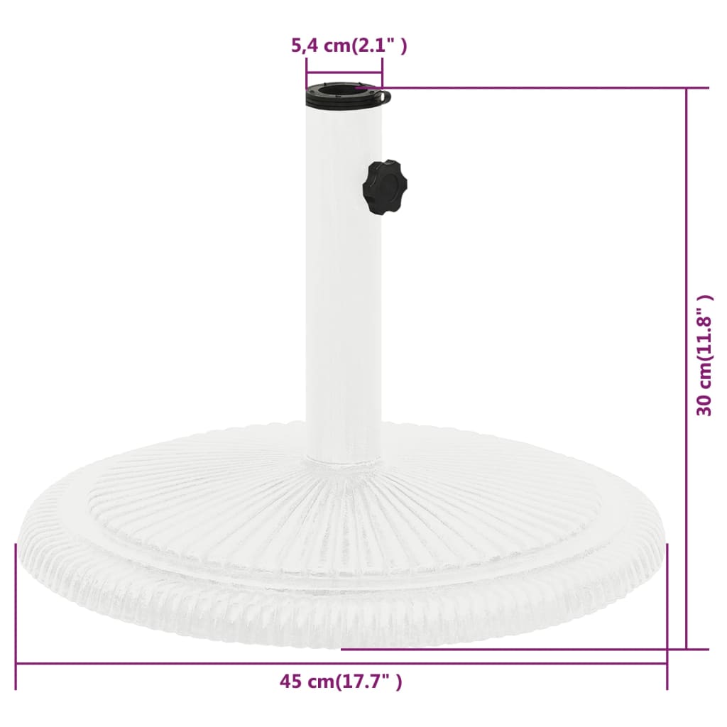 vidaXL Socle de parasol Blanc 45x45x30 cm Fonte