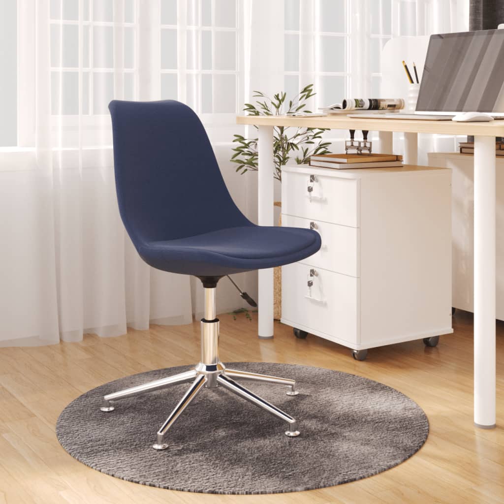 vidaXL Chaise pivotante de bureau Bleu Tissu