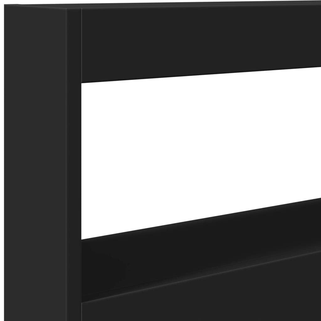 vidaXL Armoire tête de lit avec LED noir 100x17x102 cm