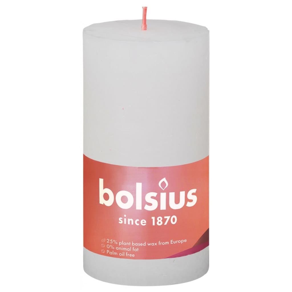 Bolsius Bougies pilier rustiques Shine 4 pcs 130x68 mm Blanc nuageux