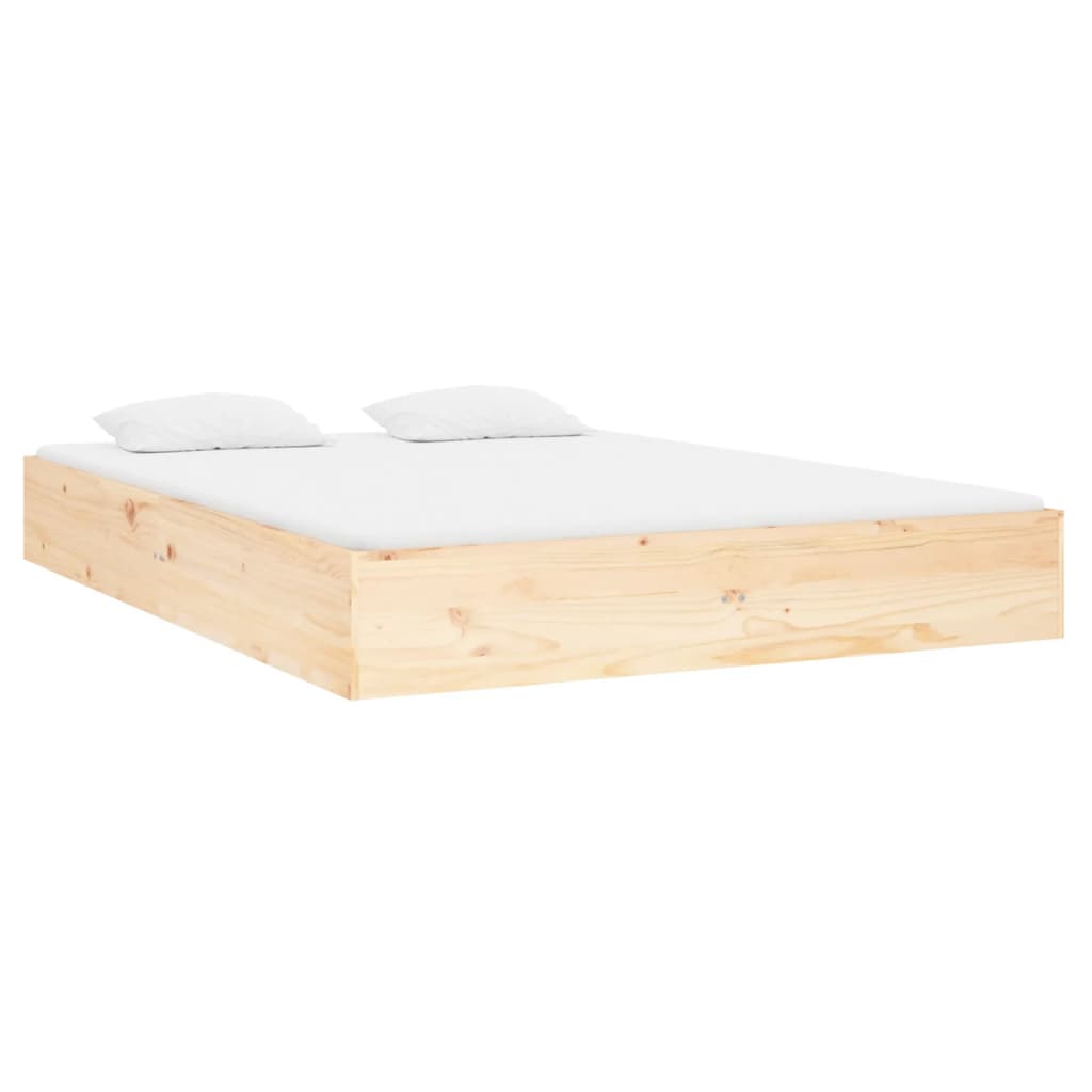 vidaXL Cadre de lit bois massif 140x190 cm