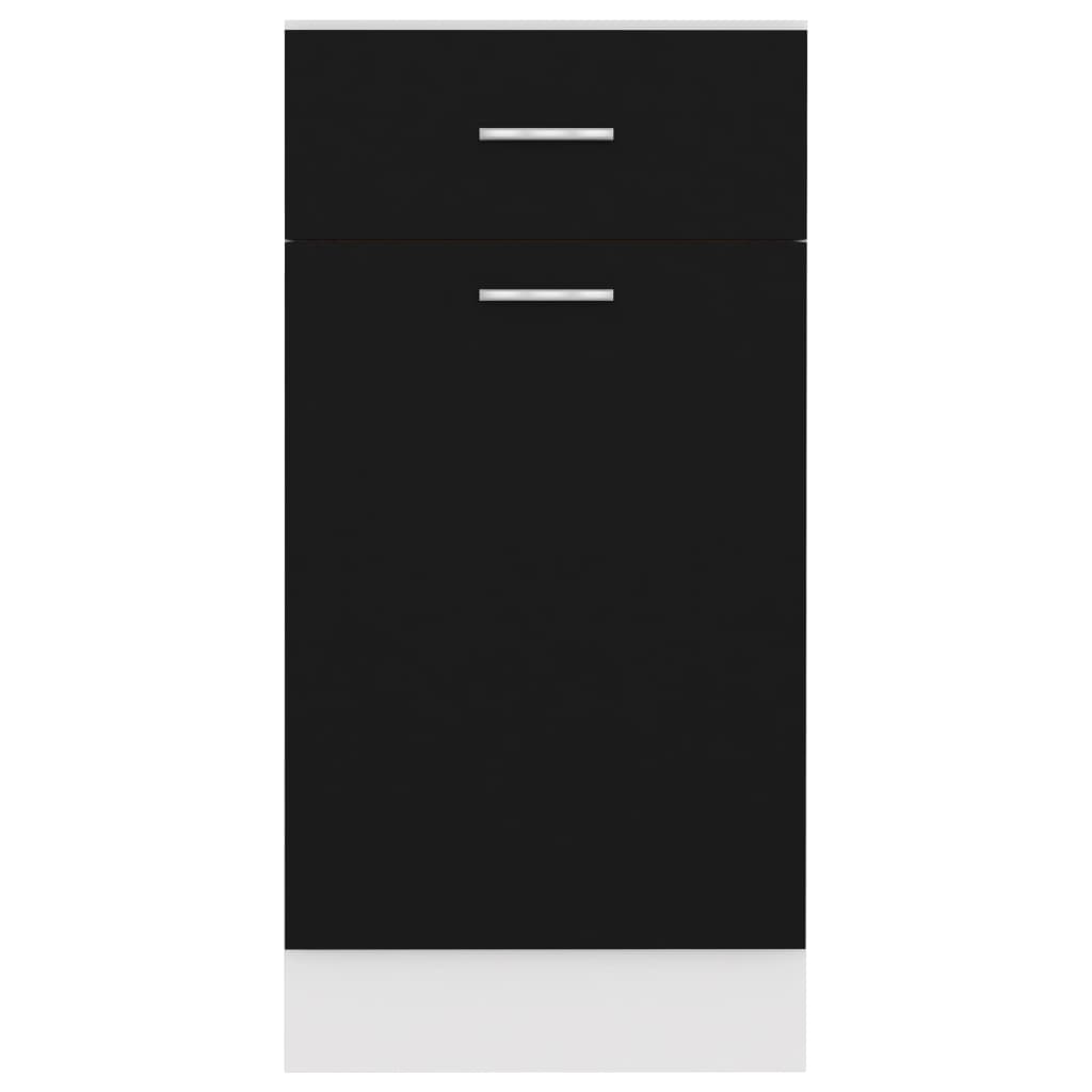 vidaXL Armoire de plancher à tiroir Noir 40x46x81,5 cm Aggloméré