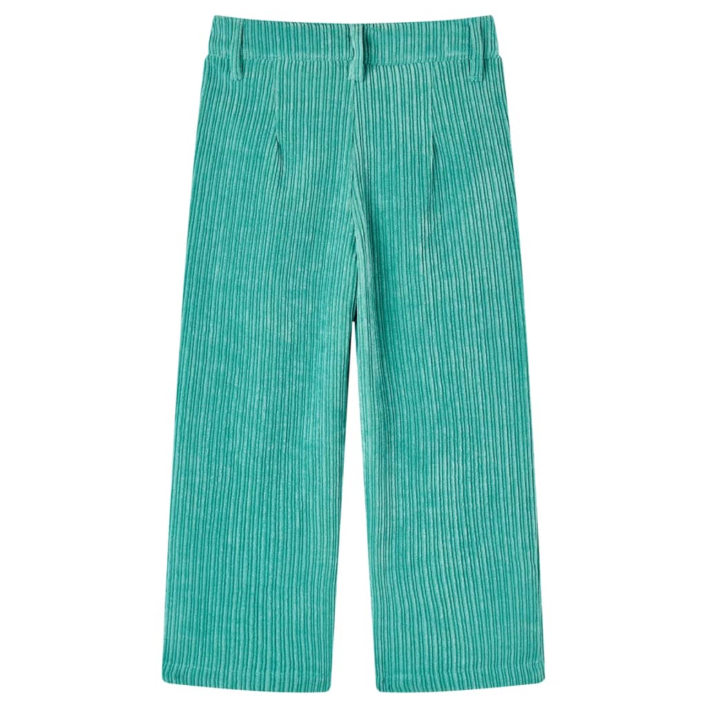 Pantalons pour enfants velours côtelé vert menthe 92