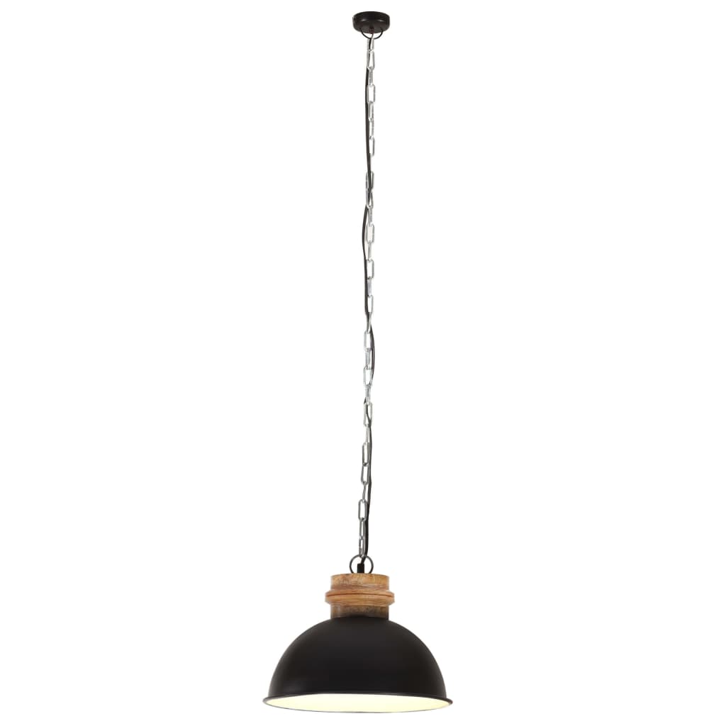 vidaXL Lampe suspendue industrielle 25 W Noir Rond Manguier 32 cm E27