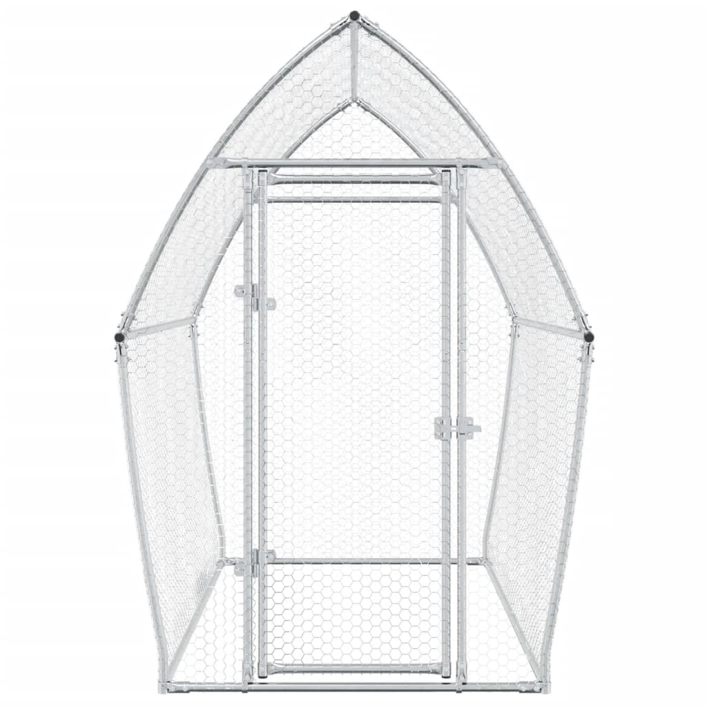 vidaXL Cage pour poules argenté 200x105x182 cm acier galvanisé