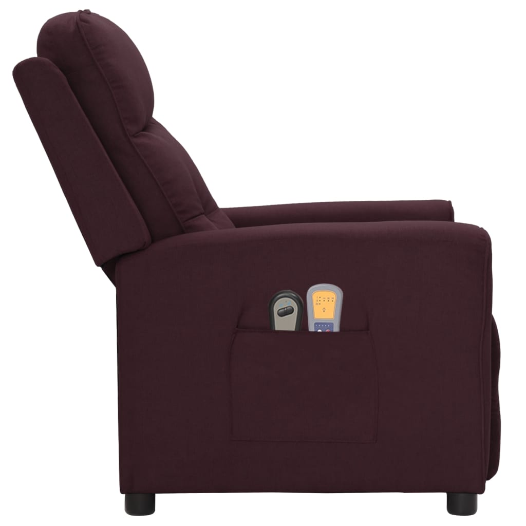 vidaXL Fauteuil électrique de massage Violet Tissu