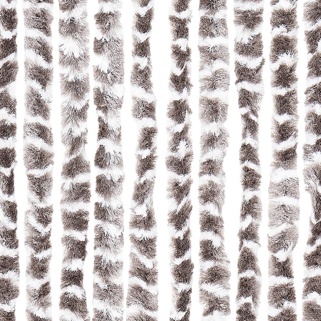 vidaXL Rideau anti-mouches taupe et blanc 100x200 cm chenille