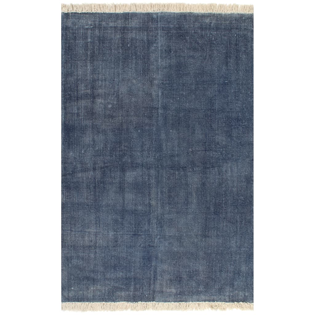 vidaXL Tapis Kilim Coton 120 x 180 cm Bleu