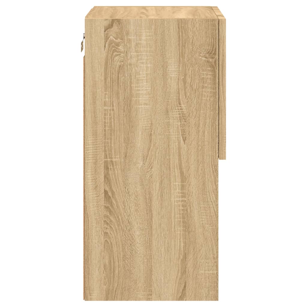 vidaXL Meuble TV avec lumières LED chêne sonoma 30,5x30x60 cm