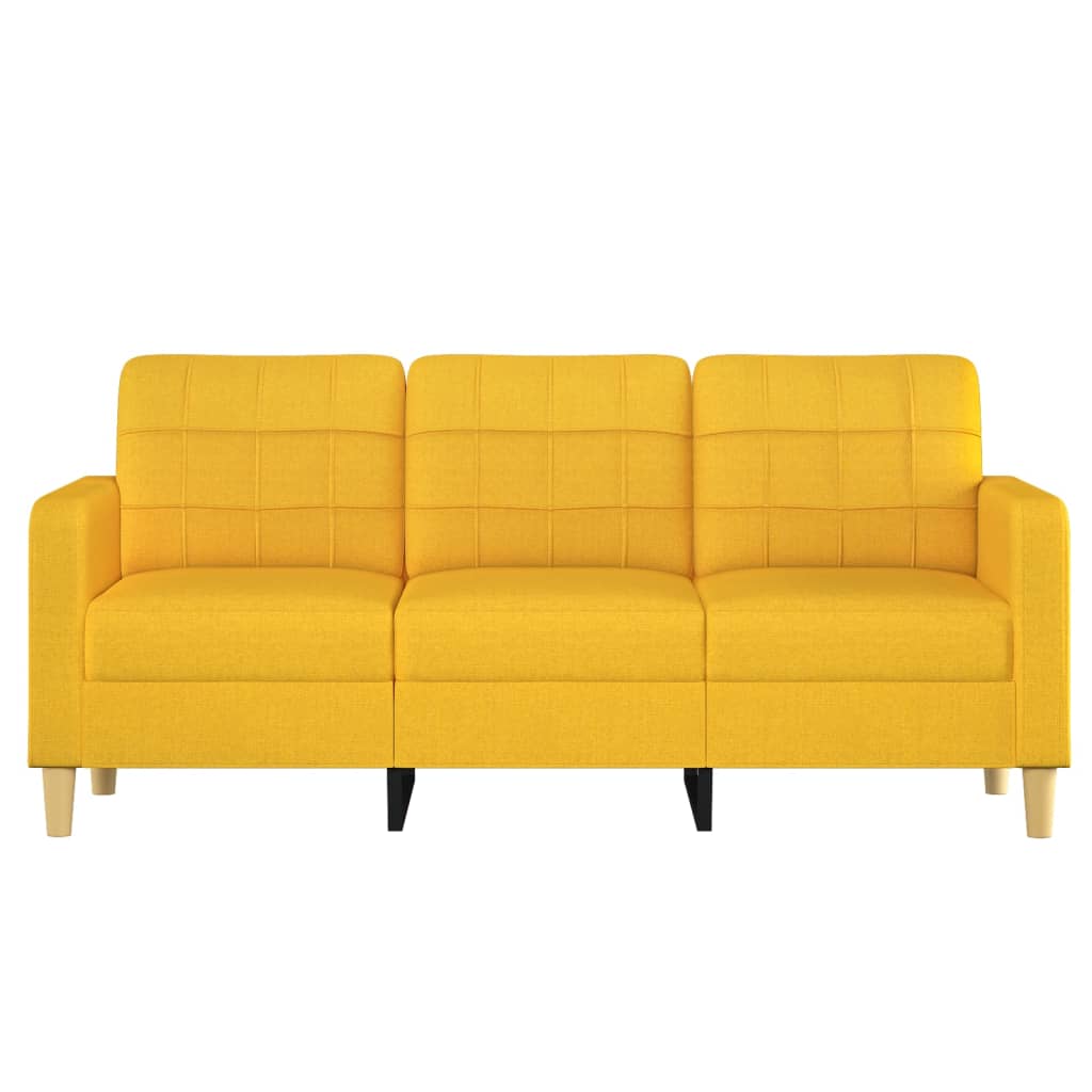 vidaXL Canapé à 3 places Jaune clair 180 cm Tissu