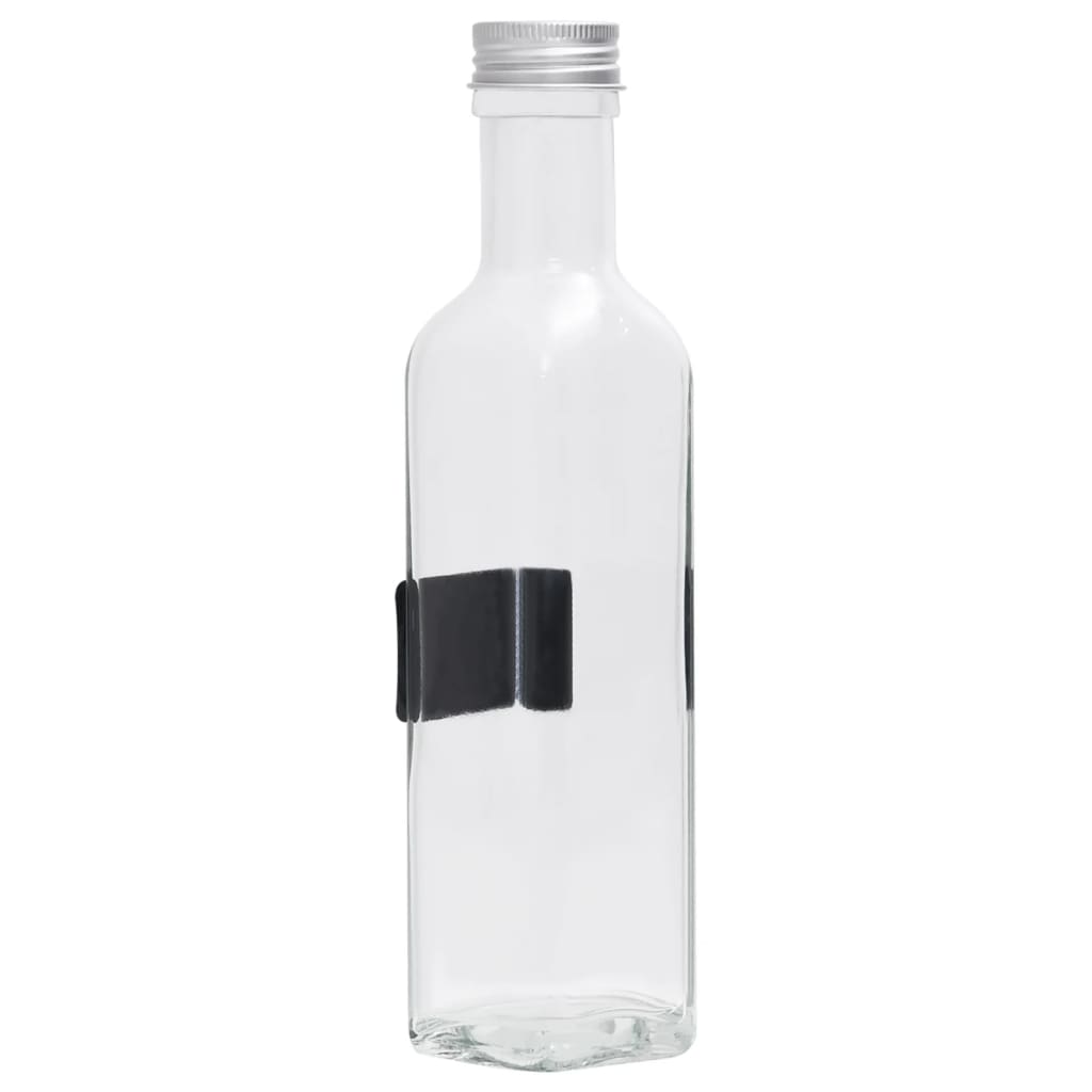 vidaXL Bouteilles en verre avec bouchon à vis 20 pcs Carré 250 ml