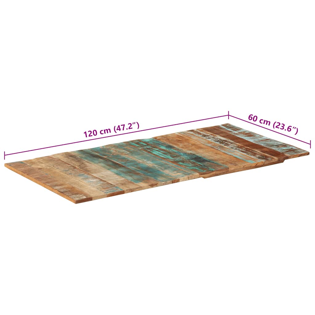 vidaXL Dessus de table rectangulaire 60x120 cm 15-16 mm Bois récupéré