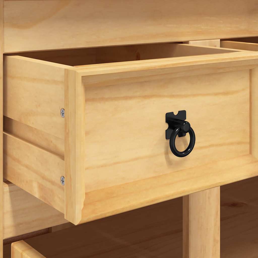 Buffet Haut Corona En Pin Massif 112x43x196 Cm - 6 Portes, 3 Tiroirs, Style Rustique élégant