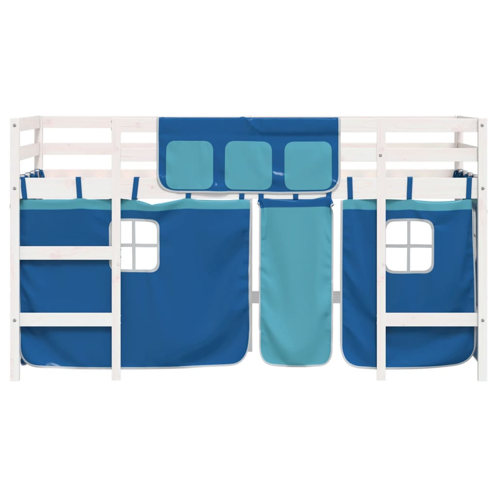 Rideaux Lit Mezzanine VidaXL - Blanc/Noir Polyester - Avec Poches - Pour Enfant Chambre