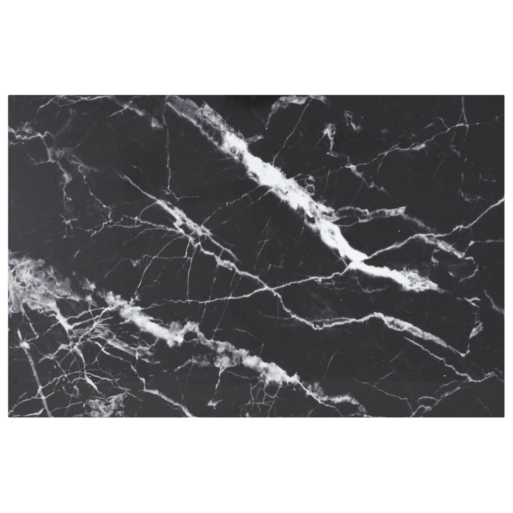 vidaXL Dessus de table Noir 100x62cm 8mm Verre trempé et design marbre