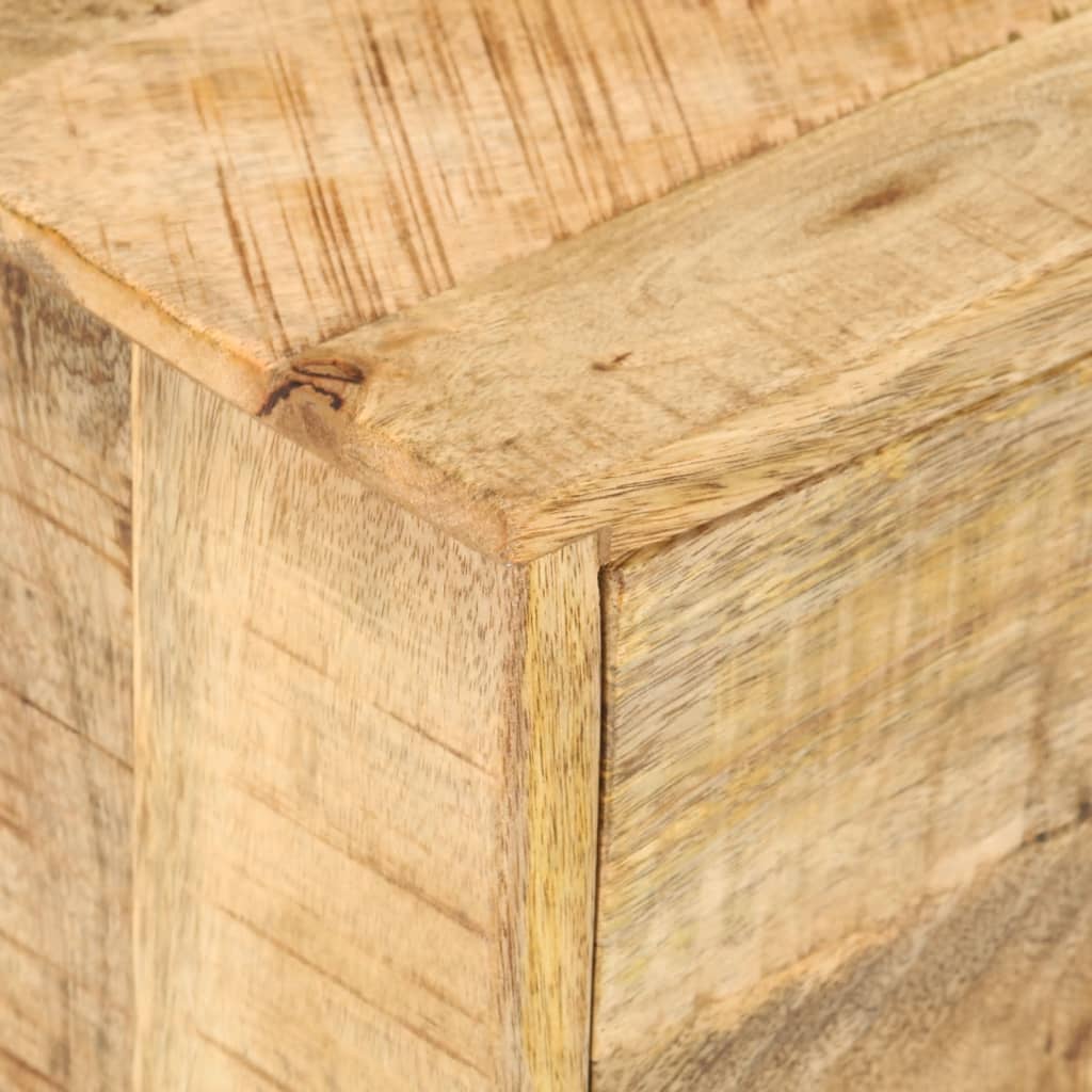 vidaXL Table d'appoint tiroir et roues Bois de manguier 40x40x45 cm