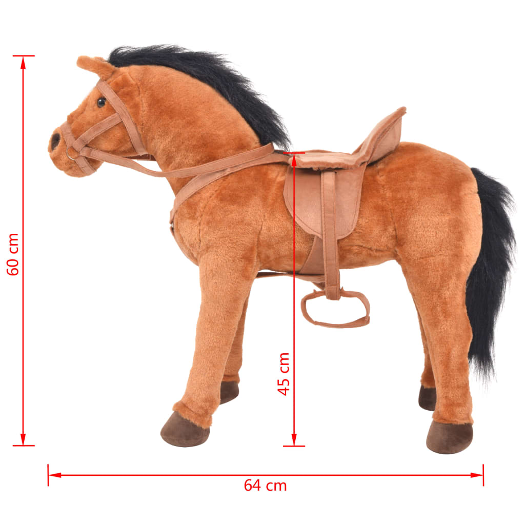 Peluche enfant cheval marron 28 cm Eco-friendly - 20383
