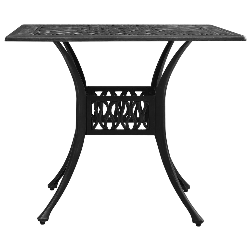 vidaXL Table de jardin Noir 90x90x73 cm Aluminium coulé
