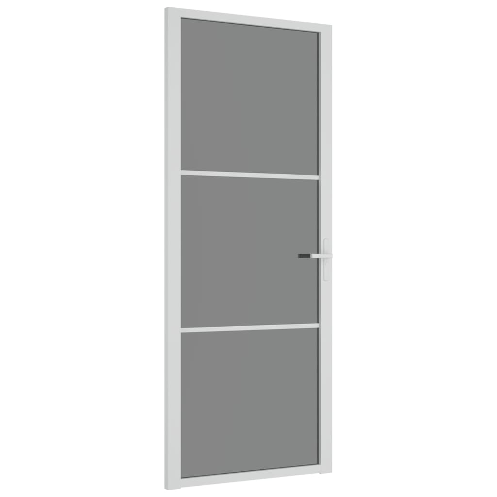 vidaXL Porte intérieure 83x201,5 cm Blanc Verre ESG et aluminium